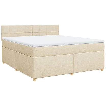 Boxspring met matras stof crèmekleurig 180x200 cm