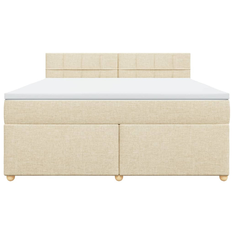 Boxspring met matras stof crèmekleurig 180x200 cm