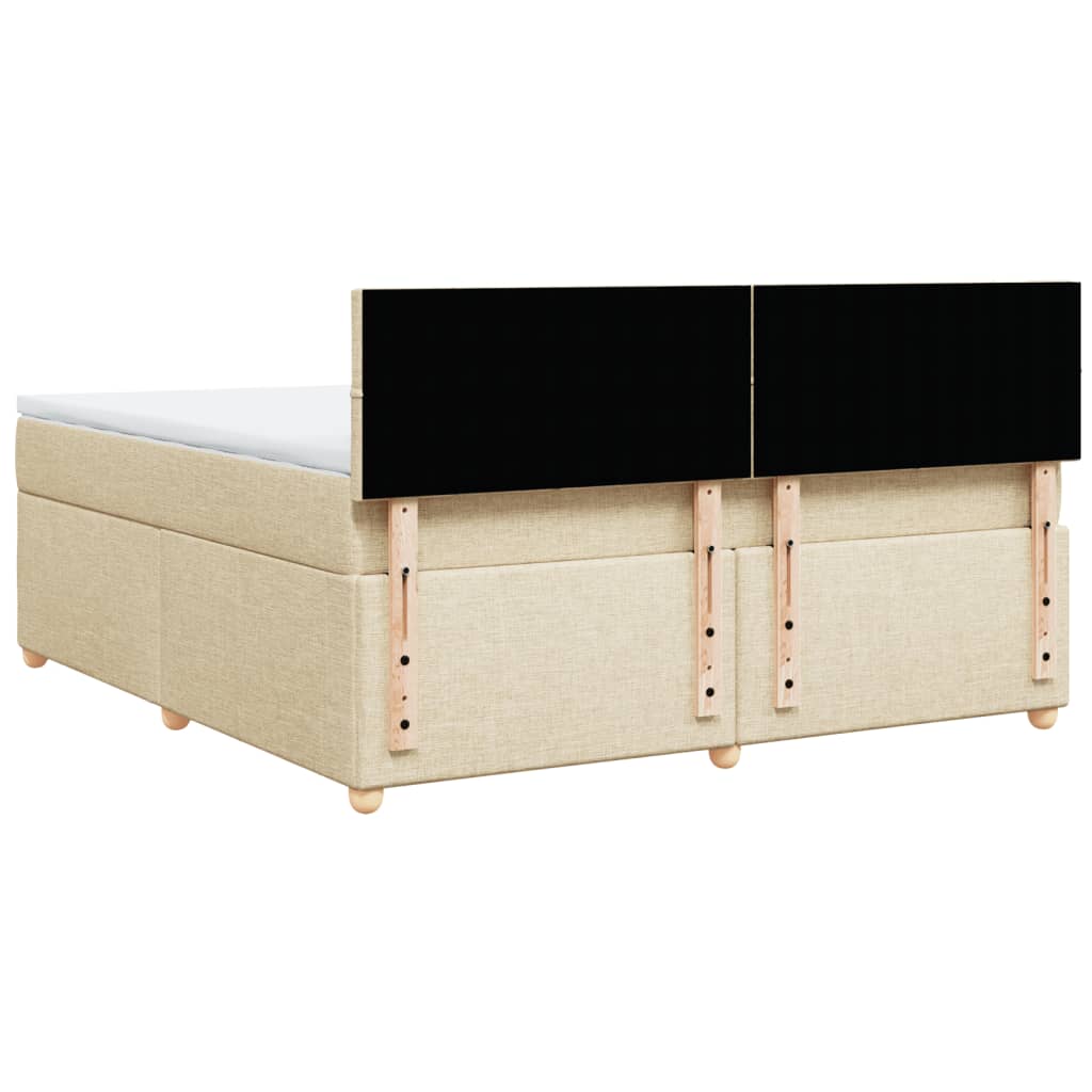 Boxspring met matras stof crèmekleurig 180x200 cm