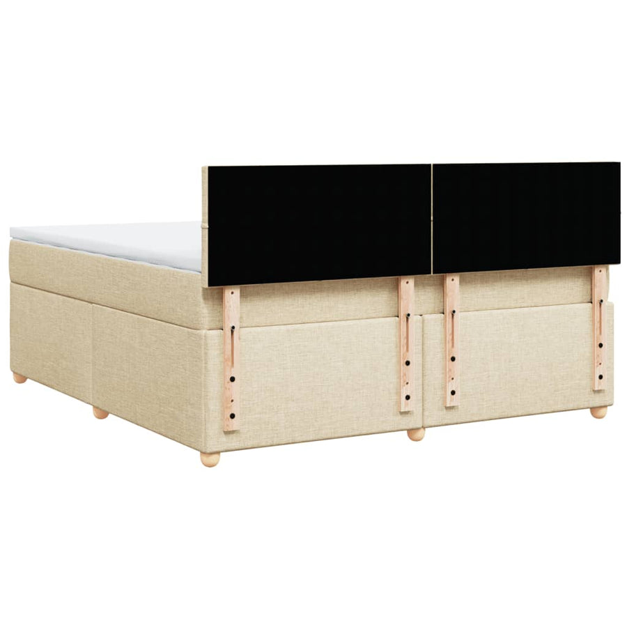 Boxspring met matras stof crèmekleurig 180x200 cm