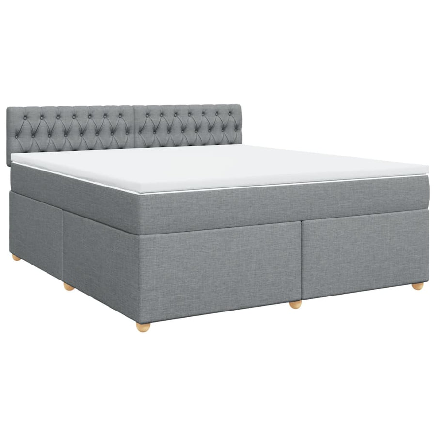 Boxspring met matras stof lichtgrijs 180x200 cm