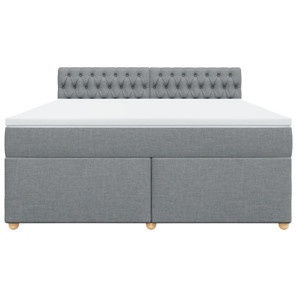 Boxspring met matras stof lichtgrijs 180x200 cm