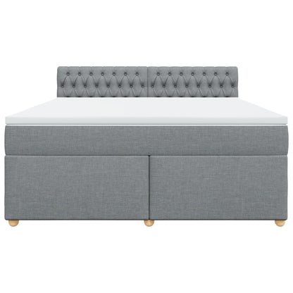 Boxspring met matras stof lichtgrijs 180x200 cm