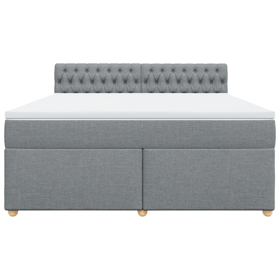 Boxspring met matras stof lichtgrijs 180x200 cm