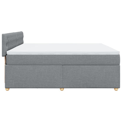 Boxspring met matras stof lichtgrijs 180x200 cm