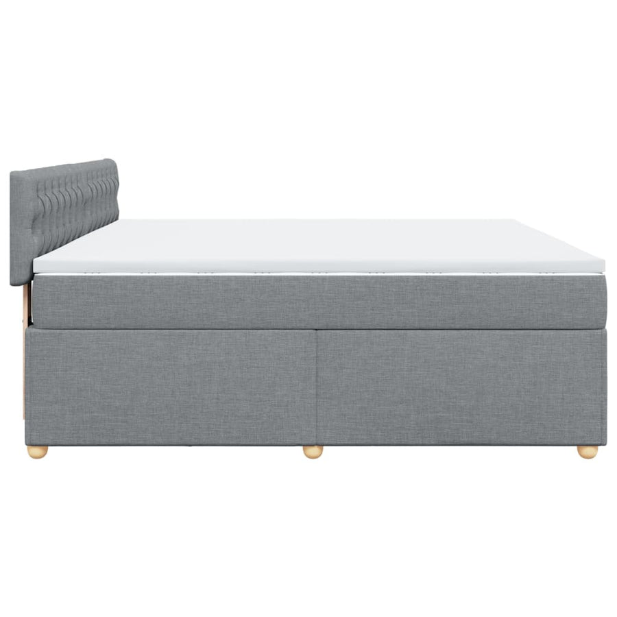 Boxspring met matras stof lichtgrijs 180x200 cm