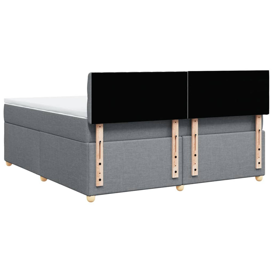 Boxspring met matras stof lichtgrijs 180x200 cm