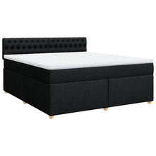Boxspring met matras stof zwart 180x200 cm