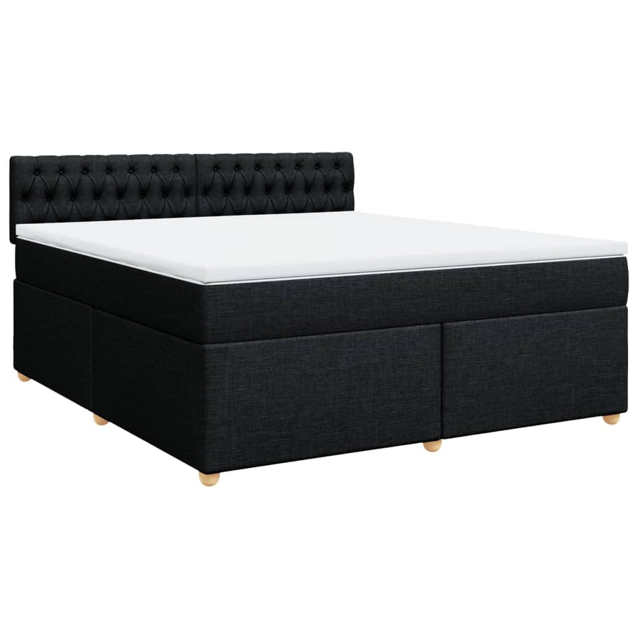 Boxspring met matras stof zwart 180x200 cm