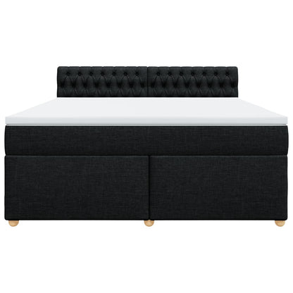 Boxspring met matras stof zwart 180x200 cm
