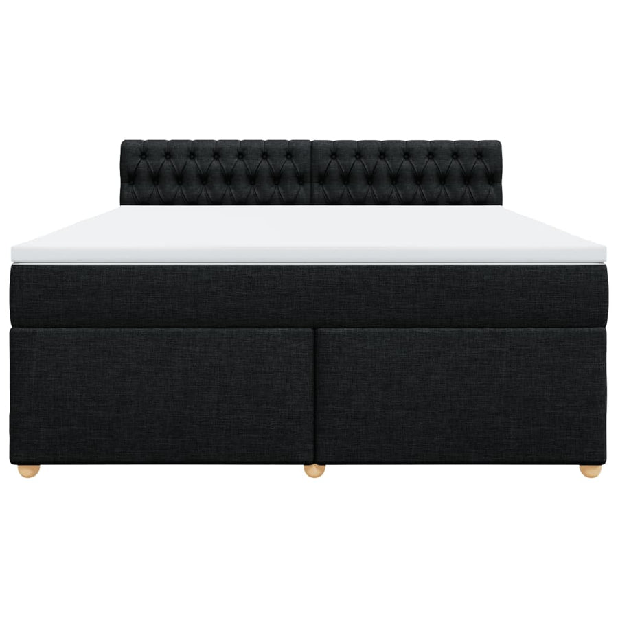 Boxspring met matras stof zwart 180x200 cm