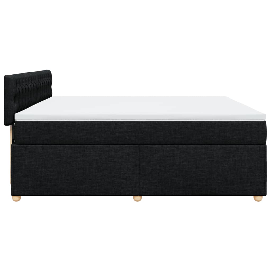Boxspring met matras stof zwart 180x200 cm