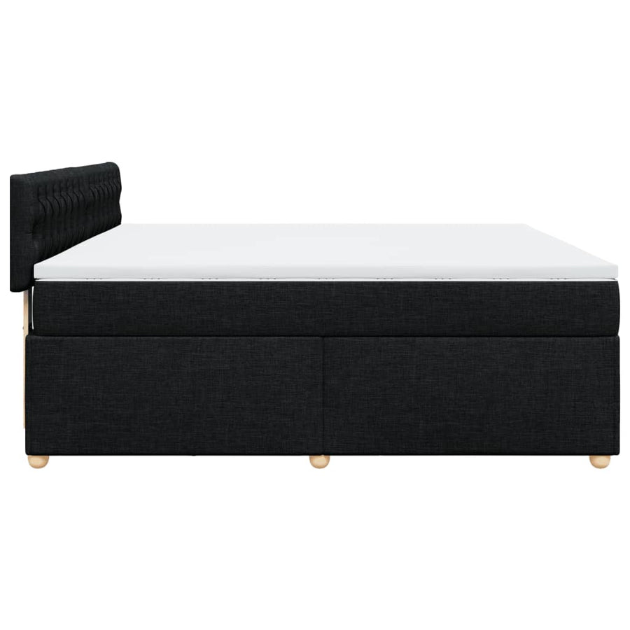 Boxspring met matras stof zwart 180x200 cm