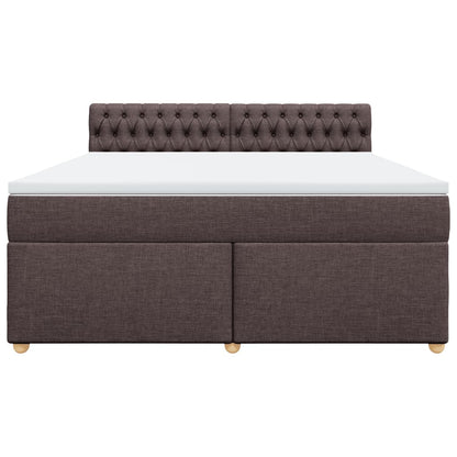 Boxspring met matras stof donkerbruin 180x200 cm