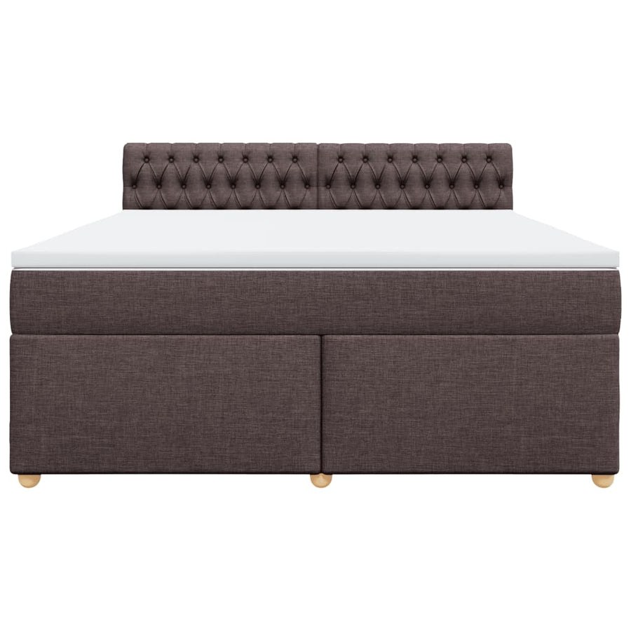 Boxspring met matras stof donkerbruin 180x200 cm
