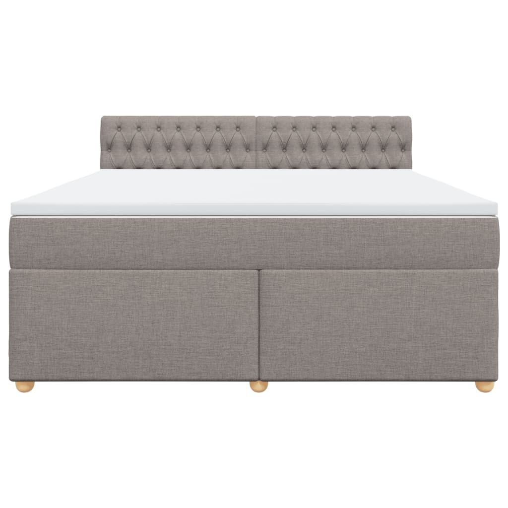Boxspring met matras stof taupe 180x200 cm