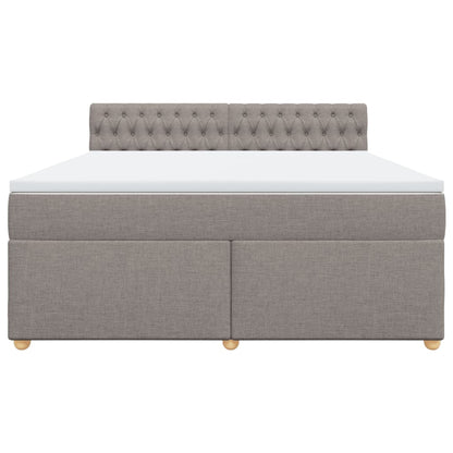 Boxspring met matras stof taupe 180x200 cm