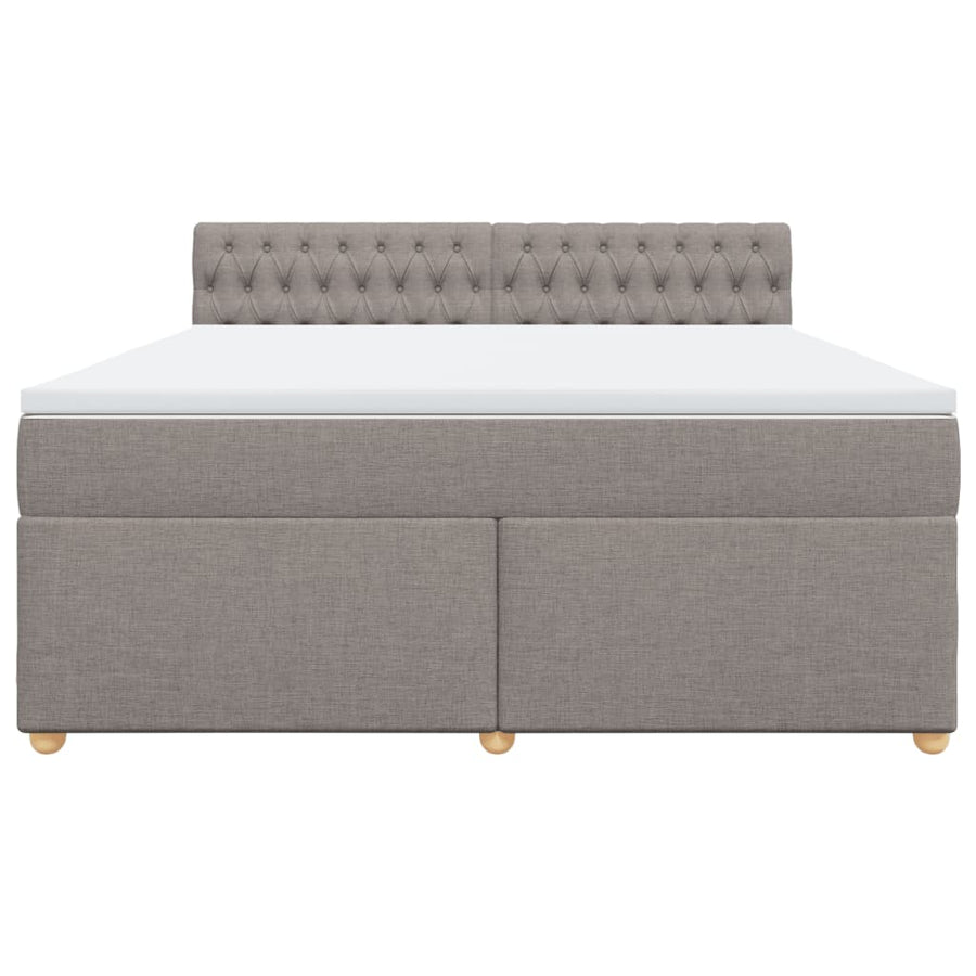 Boxspring met matras stof taupe 180x200 cm