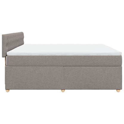 Boxspring met matras stof taupe 180x200 cm