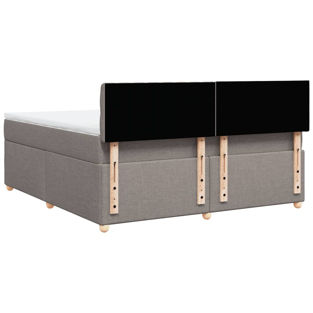 Boxspring met matras stof taupe 180x200 cm