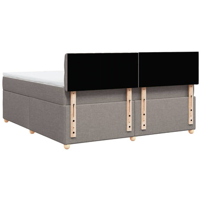 Boxspring met matras stof taupe 180x200 cm