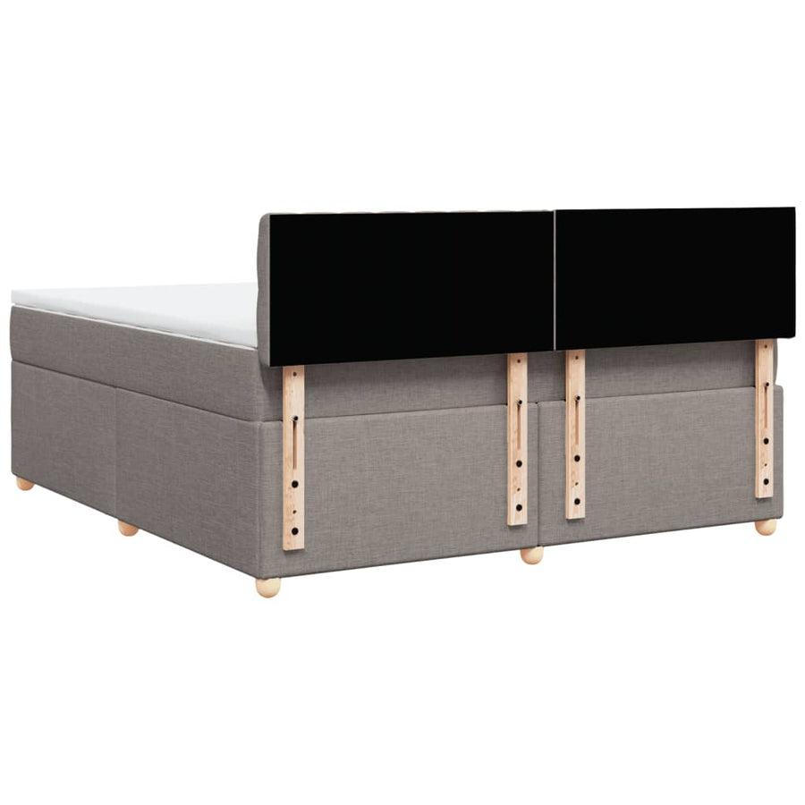 Boxspring met matras stof taupe 180x200 cm