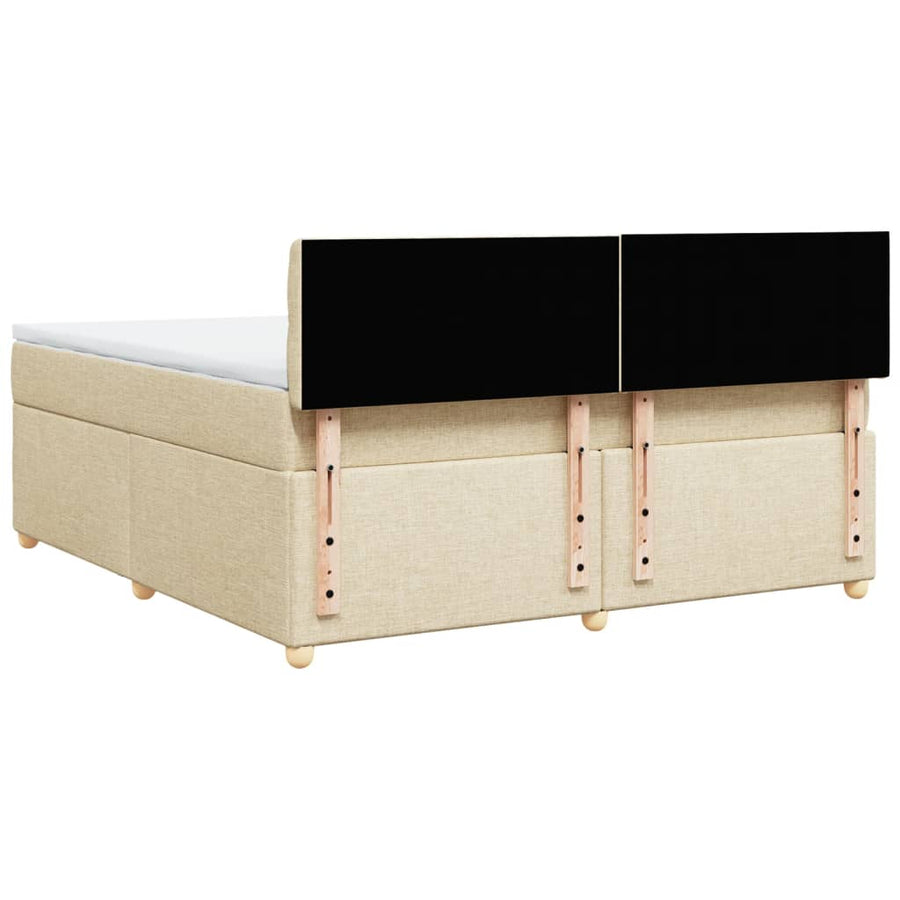 Boxspring met matras stof crèmekleurig 180x200 cm