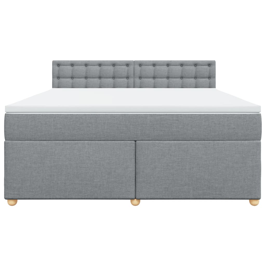 Boxspring met matras stof lichtgrijs 180x200 cm