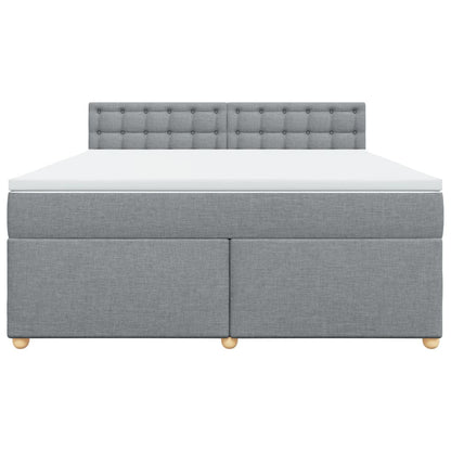 Boxspring met matras stof lichtgrijs 180x200 cm