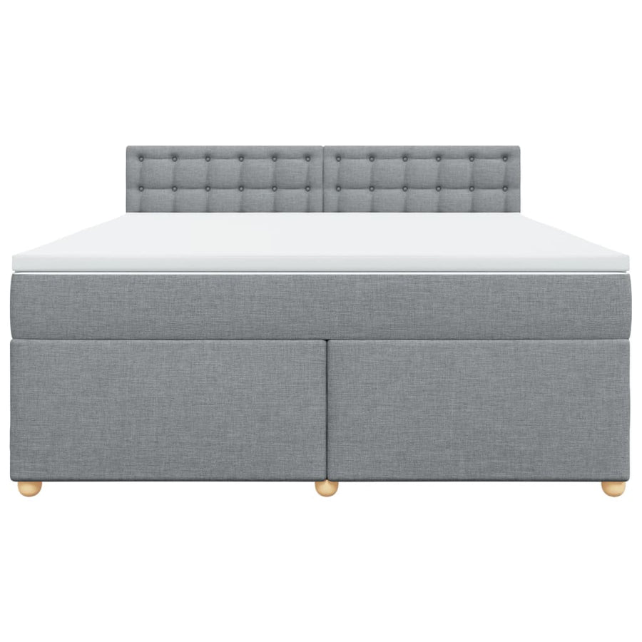Boxspring met matras stof lichtgrijs 180x200 cm