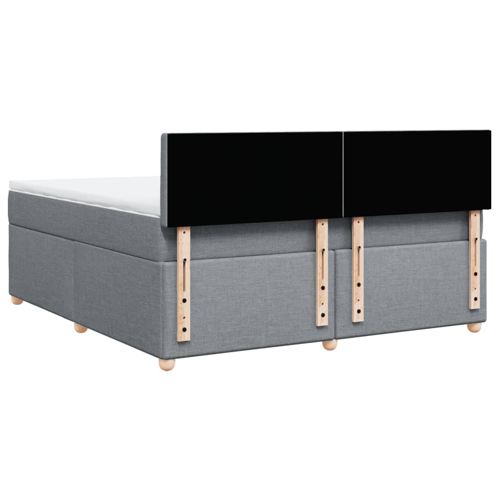 Boxspring met matras stof lichtgrijs 180x200 cm