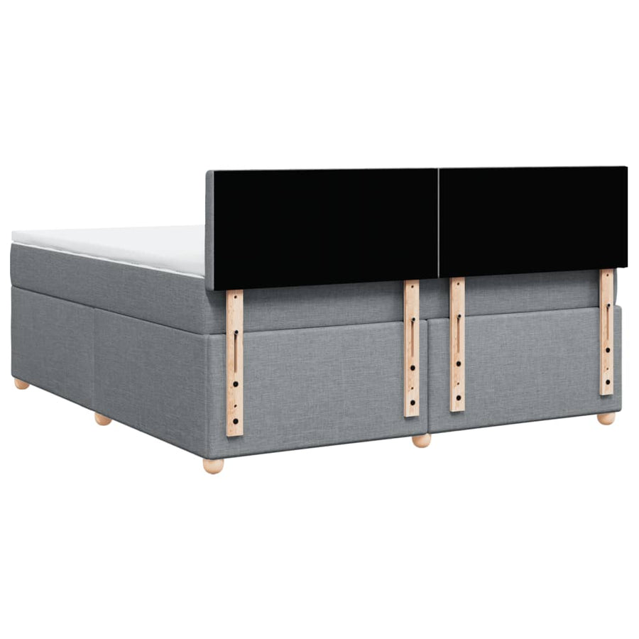 Boxspring met matras stof lichtgrijs 180x200 cm