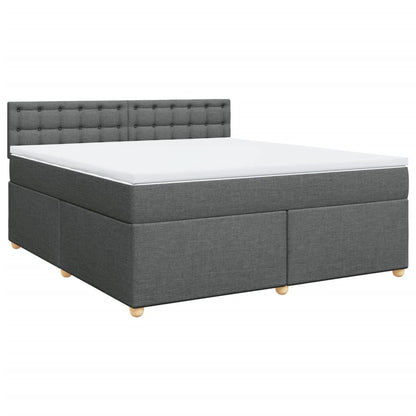 Boxspring met matras stof donkergrijs 180x200 cm