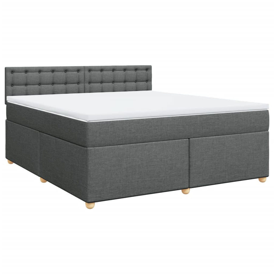 Boxspring met matras stof donkergrijs 180x200 cm