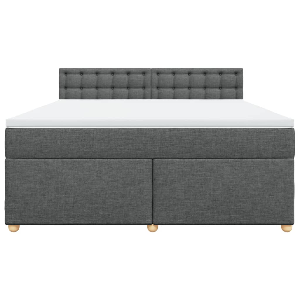 Boxspring met matras stof donkergrijs 180x200 cm