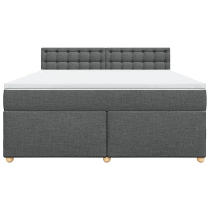 Boxspring met matras stof donkergrijs 180x200 cm