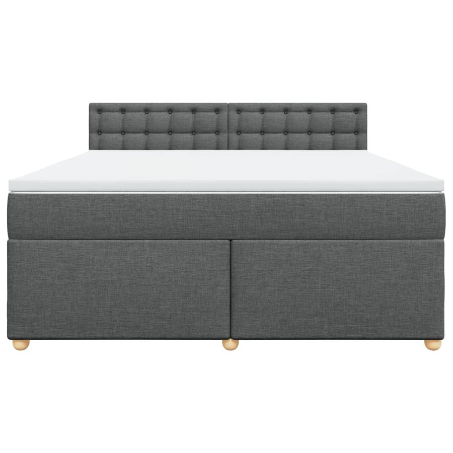 Boxspring met matras stof donkergrijs 180x200 cm