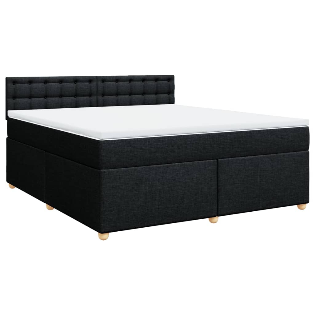 Boxspring met matras stof zwart 180x200 cm