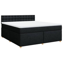 Boxspring met matras stof zwart 180x200 cm