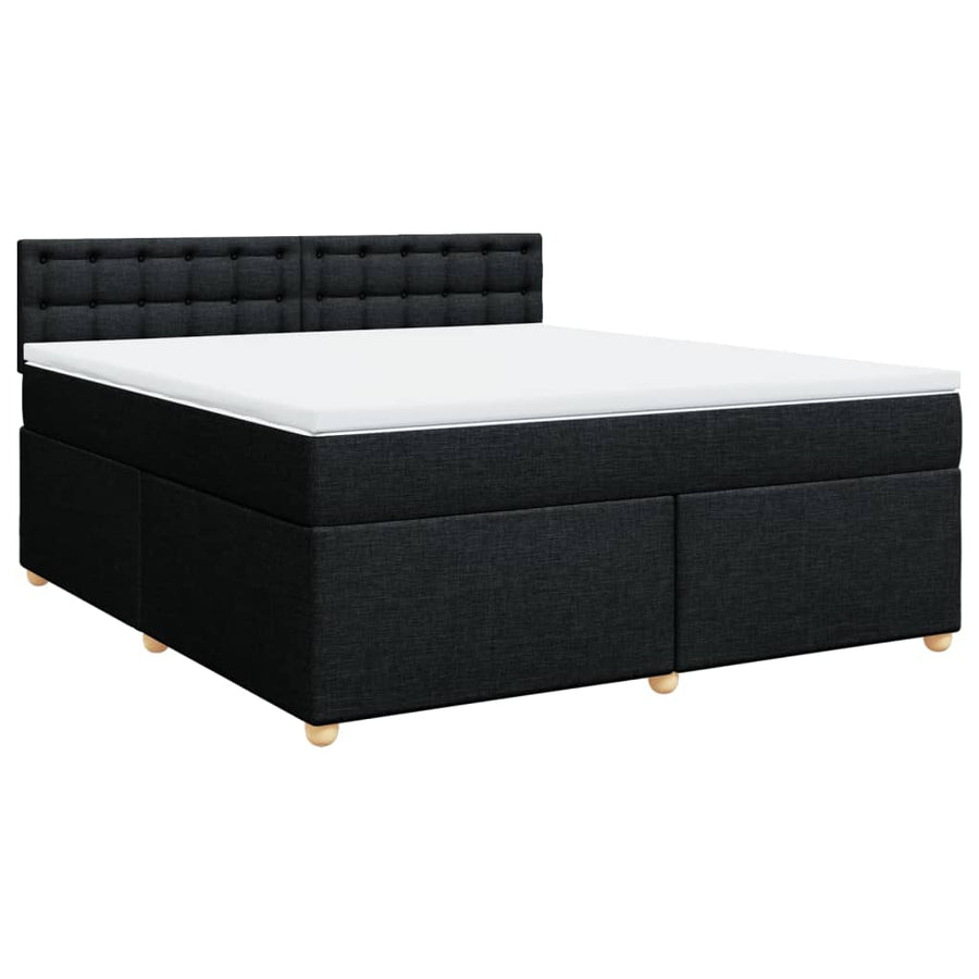 Boxspring met matras stof zwart 180x200 cm