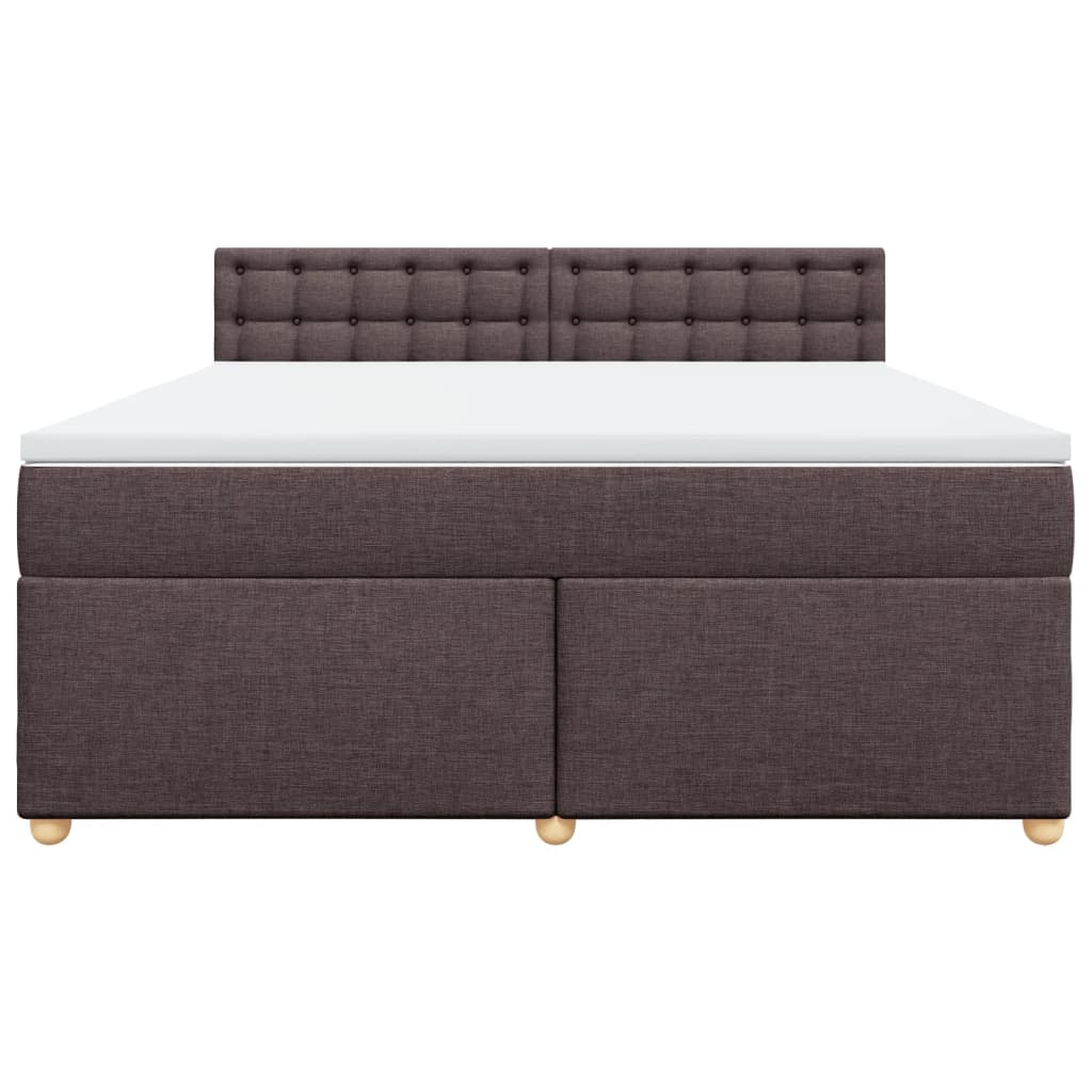Boxspring met matras stof donkerbruin 180x200 cm