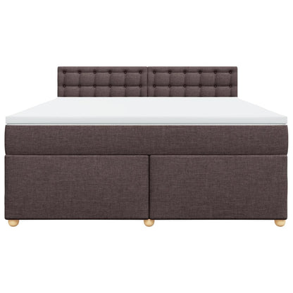Boxspring met matras stof donkerbruin 180x200 cm