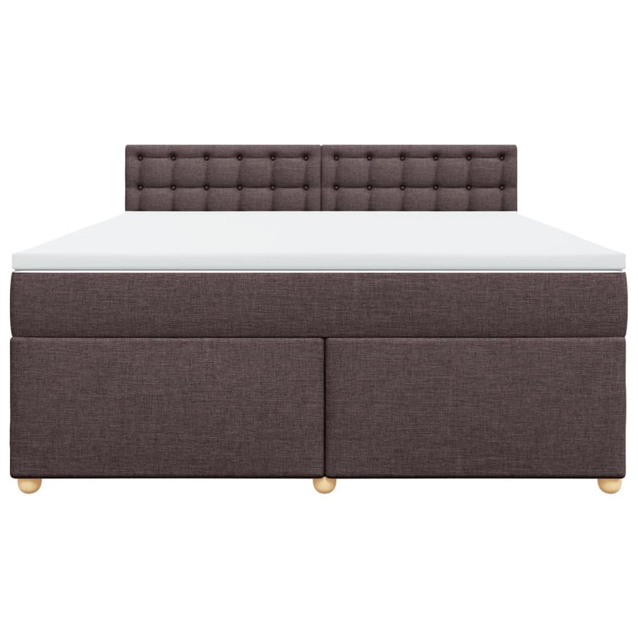 Boxspring met matras stof donkerbruin 180x200 cm