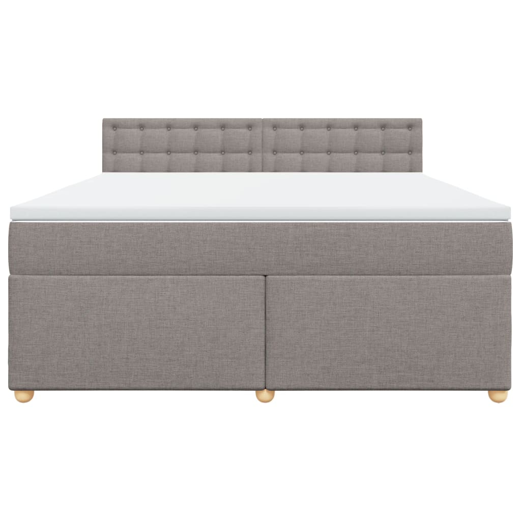 Boxspring met matras stof taupe 180x200 cm