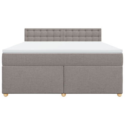 Boxspring met matras stof taupe 180x200 cm