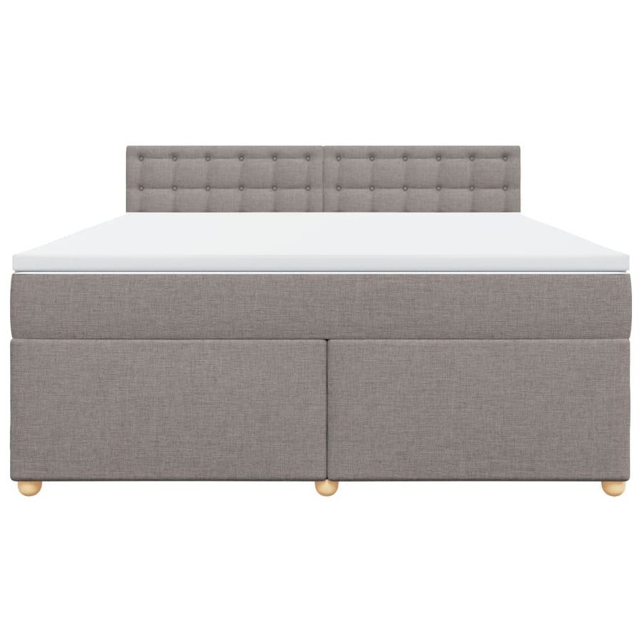 Boxspring met matras stof taupe 180x200 cm