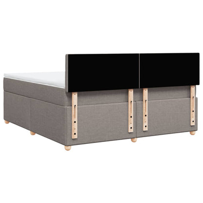 Boxspring met matras stof taupe 180x200 cm