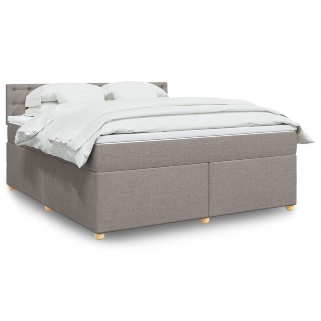 Boxspring met matras stof taupe 180x200 cm