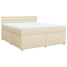 Boxspring met matras stof crèmekleurig 180x200 cm