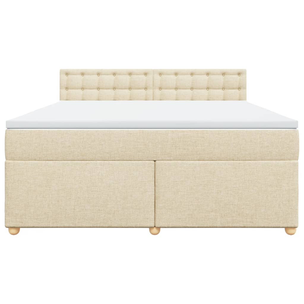 Boxspring met matras stof crèmekleurig 180x200 cm